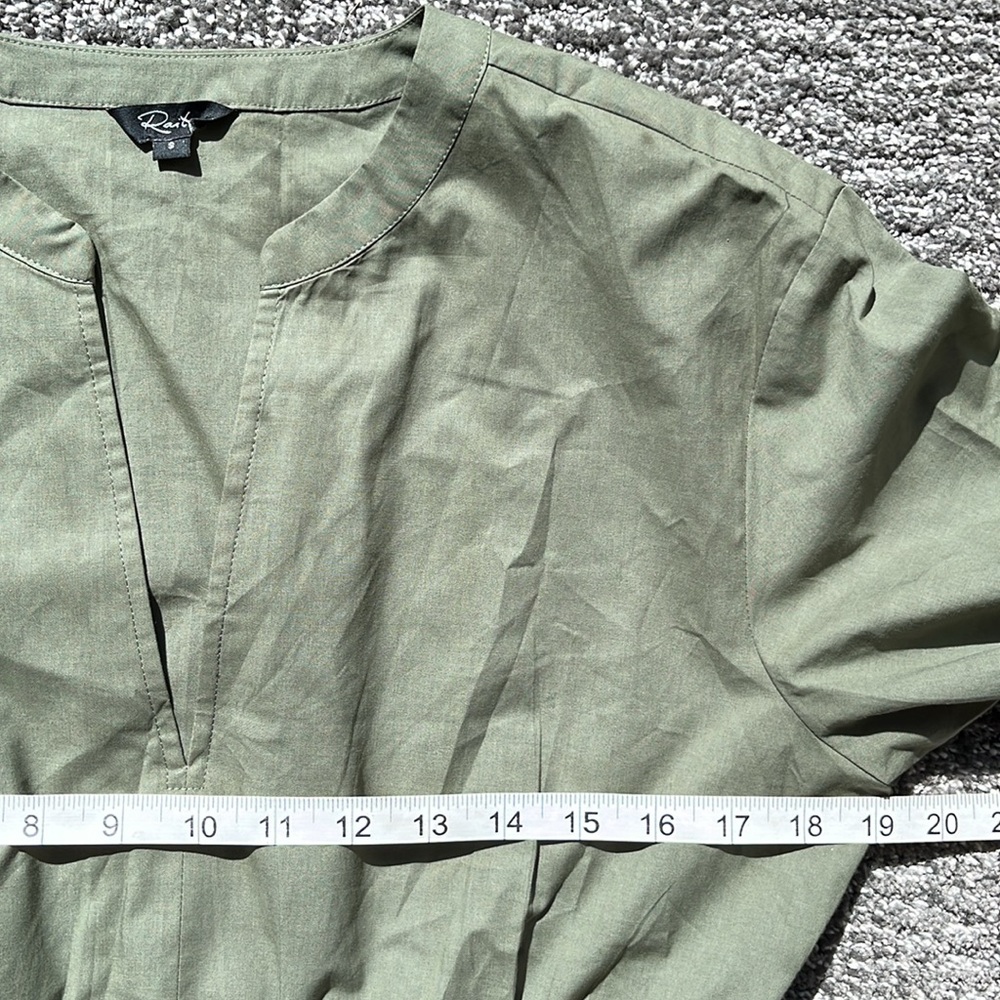 🫒Rails Green Maple Olive Smoke Long Sleeve V Neckline Midi Dress Size small - Picture 7 of 10